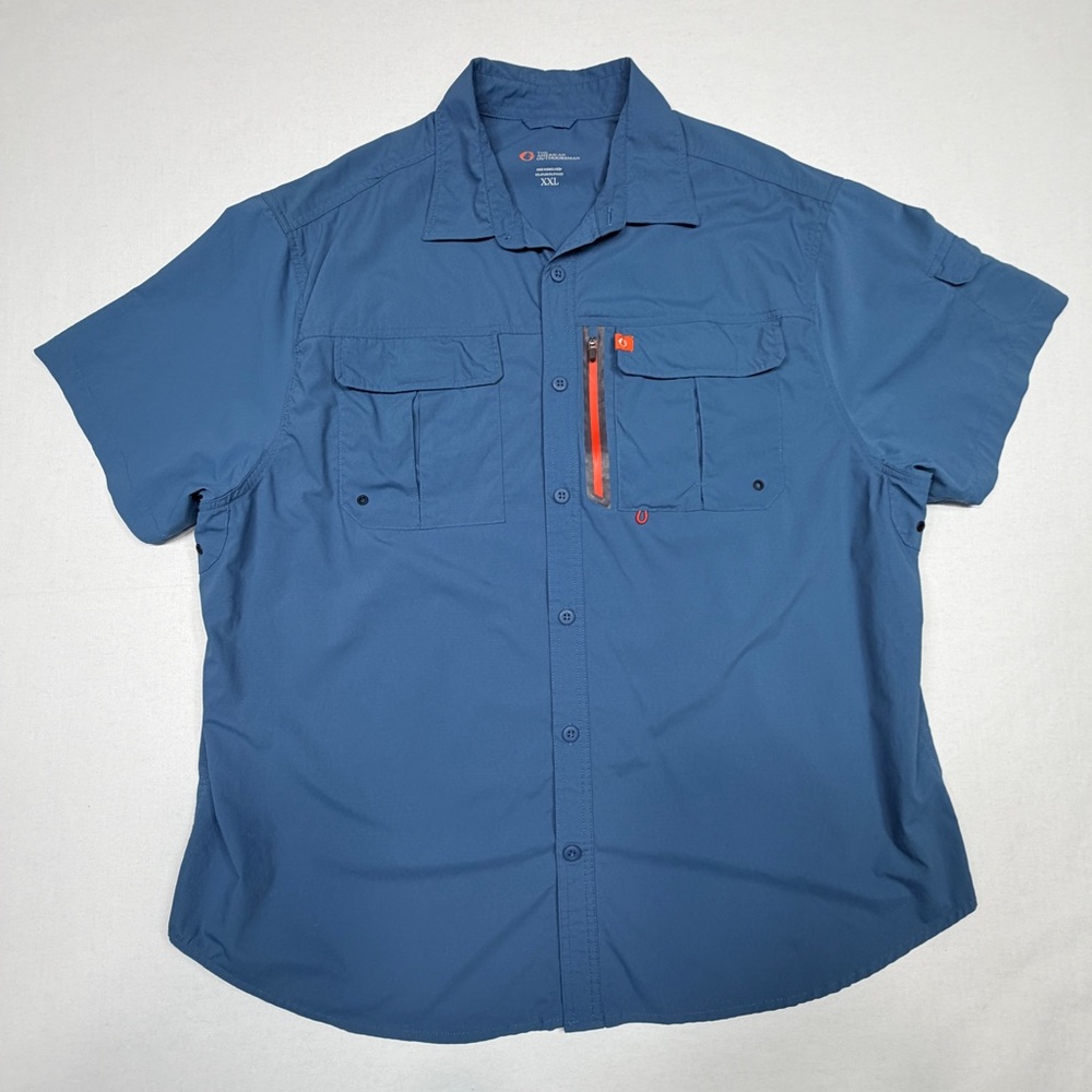 The American Outdoorsman Button Down Fishing Hunting Shirt Blue Men’s Size XXL